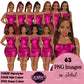 Black Woman Leather Dress Clipart | Afro Woman Fashion PNG | Curvy Woman Clipart | Fashion Illustration | Girl Boss Clipart