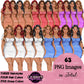 Dress clipart PNG collection featuring a fashionable woman in a fitted mini dress with multiple hairstyles, hair colors, dress color variations, and transparent backgrounds.
