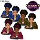 Fashion Clipart | Black Girl Magic Clipart | Black Girl Clipart | Afro Girl Clipart | Afro Woman | Technology Clipart | Girl Boss Clipart