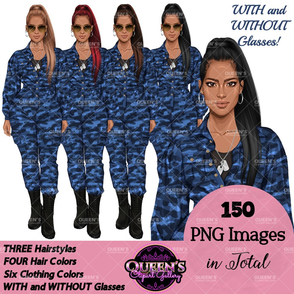 Military Female Soldier | Military Woman Clipart | Female Soldier PNG | Women in Uniform Clipart | Veterans Day Illustration