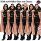 Fashion woman clipart featuring tan trench coat, black outfit and coffee cup with sunglasses, wide brim hat and different hairstyles.