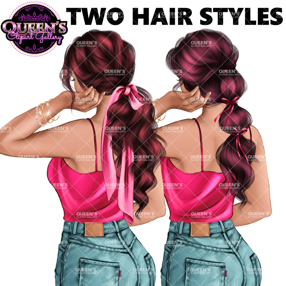 Back View Clipart | Back Turned | Fashion Girl Clipart | Fashion Illustration | Fashion Clipart | Planner Cover | Girl Clipart | Planner Girl