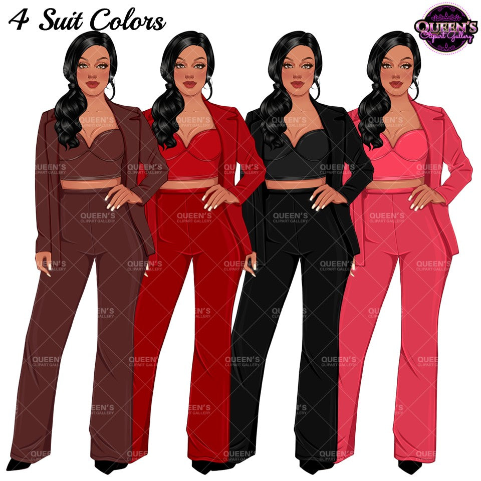 Business Woman Clipart | Woman In Suit Clipart | Boss Lady PNG | Fashion Woman Clipart | Fashion Girl Clipart