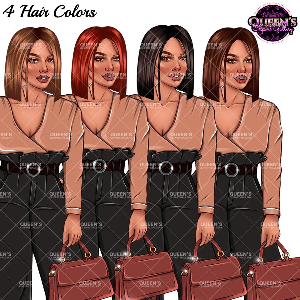 Fashion Woman Clipart PNG | Business Woman Clipart | Fashion Girl Illustration | Professional Woman PNG | Office Fashion Clipart
