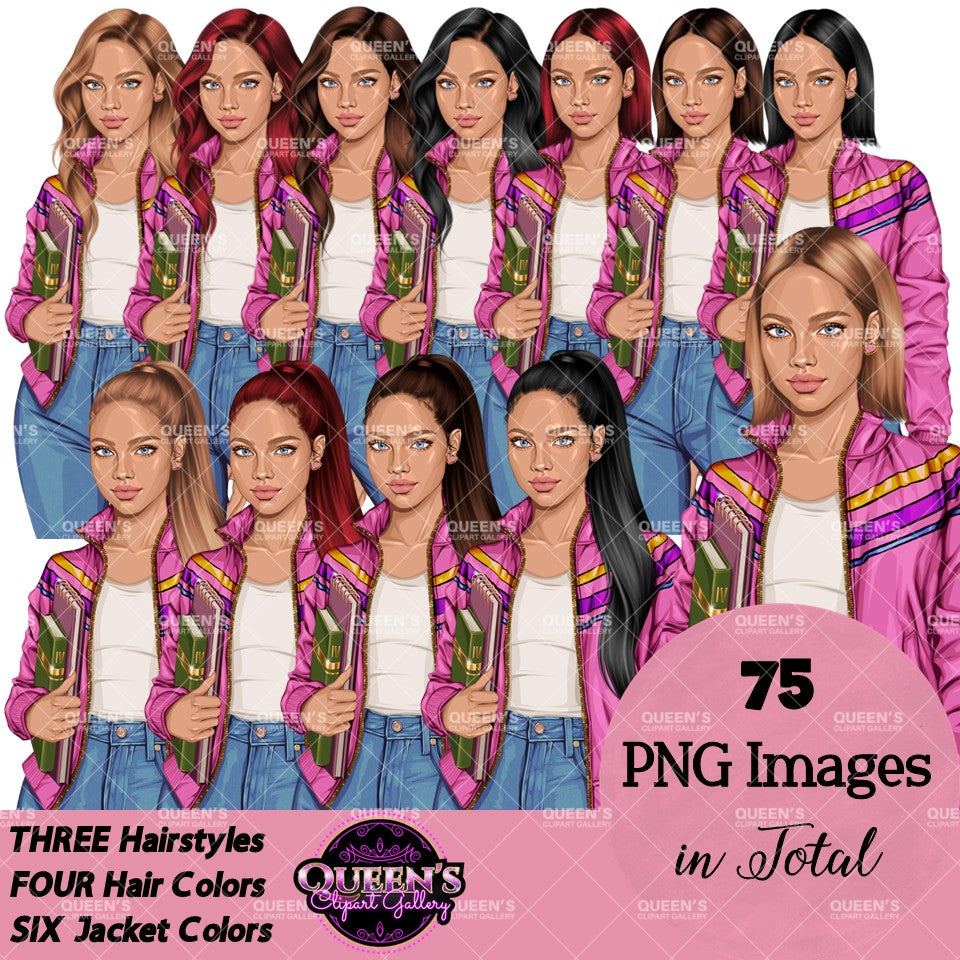 Student Clipart PNG | Teen Girl Clipart | School Girl Clipart | Student PNG | Educational Clipart