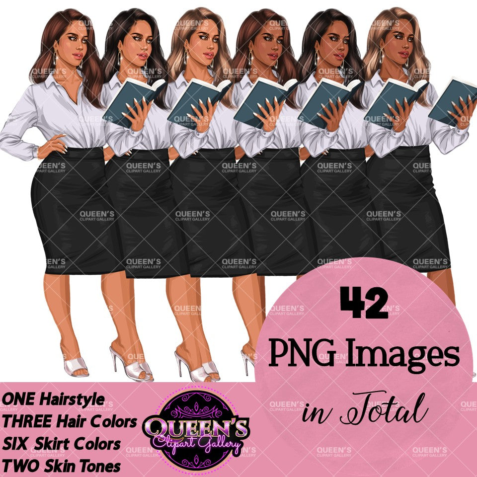 Teacher Clipart | Professional Woman PNG | Business Woman Clipart | Female Educator Illustration | Office Woman Illustration | Fashion Girl