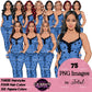 Non-African American white pajama girl clipart PNG featuring a stylish woman in heart print blue sleepwear with multiple hairstyles, hair colors, pajama color variations, and transparent background. Woman clipart PNG, modern female illustration for planners, websites, educational resources, and commercial use.
