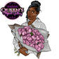 Woman With Flowers Clipart, Mother's Day Clipart, Fashion Girl Clipart, Flowers Clipart, Roses Clipart, Black Woman Clipart, Afro Woman