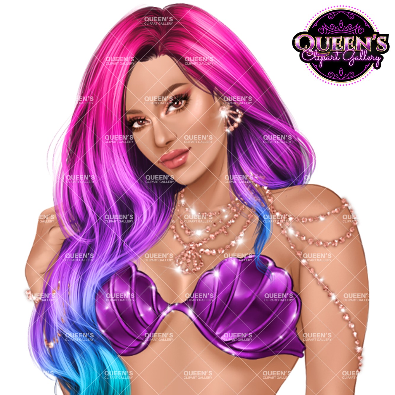 Mermaid Clipart PNG | Mermaid Illustration | Mermaid Woman Clipart | Mermaid Art | Ocean Clipart