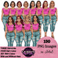 Fashion Woman Clipart Bundle PNG | Cowgirl Woman Clipart | Western Fashion Girls | Denim Fashion Illustration