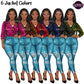 Black woman clipart with long braids wearing ripped blue jeans and six colorful leather jackets, African American fashion woman PNG images with transparent backgrounds