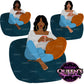 Black Woman Relaxing Illustration | Self-Care Flat Illustration | Cozy Woman PNG | Coffee And Couch Clipart | Flat Illustration | Flat Design