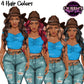 Afro Fashion Girl Clipart PNG | Western Cowgirl Clipart | Black Woman Fashion Illustration | Denim Girl Clipart | Fashion Girl Clipart