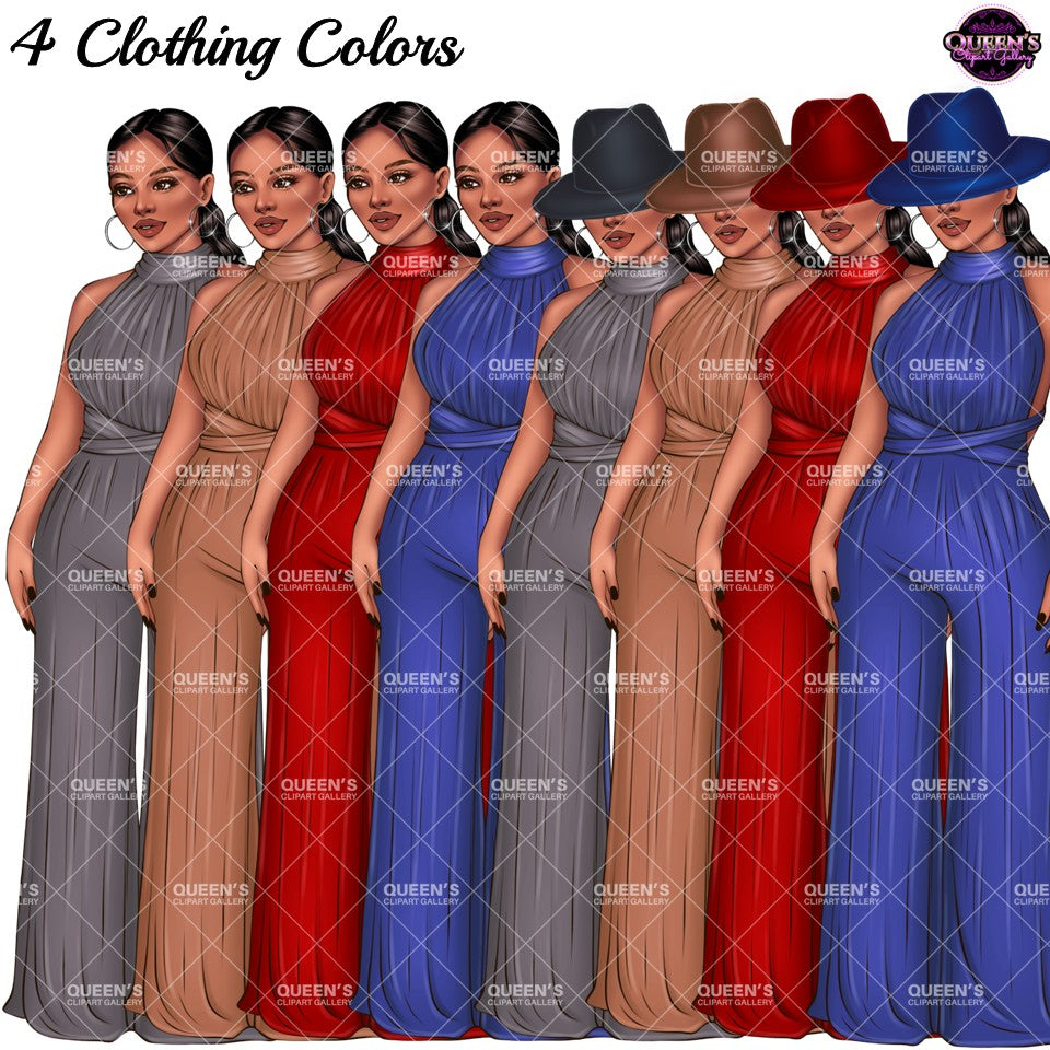 Fashion Woman Clipart PNG | Elegant Jumpsuit Clipart | Woman Illustration | Fashion Illustration PNG