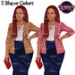 Black business woman clipart with long braids, pink and brown blazers, PNG images with transparent backgrounds.