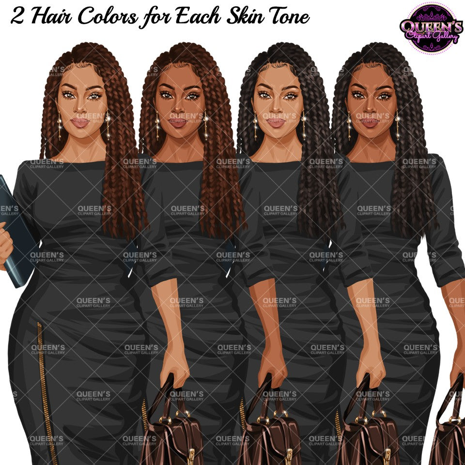 Teacher Clipart PNG | Black Teacher Clipart | Female Teacher PNG | Professional Woman Clipart | Black Girl Magic Clipart