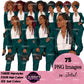 Afro Woman in Suit Clipart PNG | Black Girl Magic Business Woman | Boss Lady Clipart | Executive Woman PNG | Professional Woman Graphics
