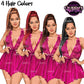 Lingerie clipart featuring 4 hair color variations with lace lingerie and transparent PNG backgrounds.