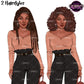 Black woman clipart featuring long braids and short curly Afro hairstyles, neutral tops, black high waisted pants, hoop earrings, and handbags