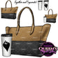Tan and black tote bag clipart with white travel coffee cup, featuring purse and coffee designs together and separately on transparent backgrounds.