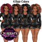 Afro woman in leather clothes, Girl boss, Lady boss, African American woman, Fashion girl clipart, Fashion illustration clipart, Curvy girl