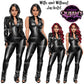 Woman in leather bodysuit | Girl boss | Lady boss | Woman clipart png | Fashion girl clipart | Fashion illustration clipart | Curvy girl clipart