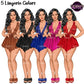 Lingerie woman clipart featuring 5 lingerie color variations with transparent PNG backgrounds.