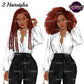Black business woman clipart featuring long braids and natural Afro hairstyle, white blouse, black wide leg pants and gold jewelry.