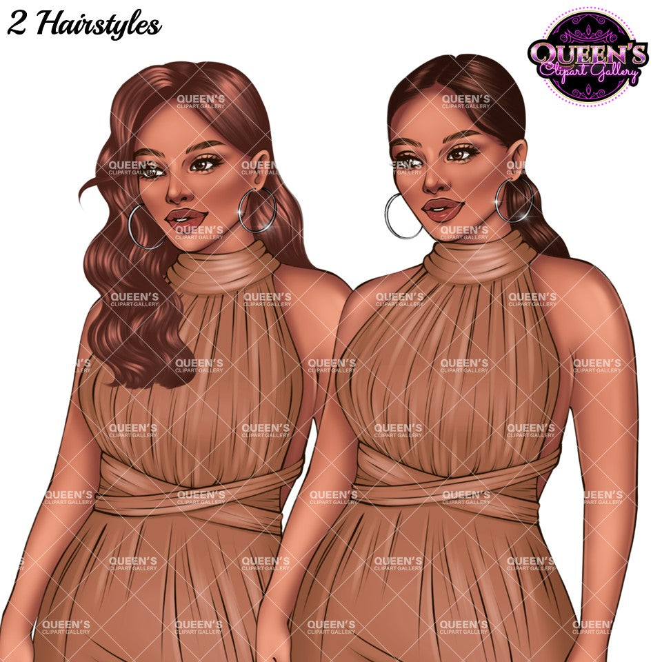 Fashion Woman Clipart PNG | Elegant Jumpsuit Clipart | Woman Illustration | Fashion Illustration PNG