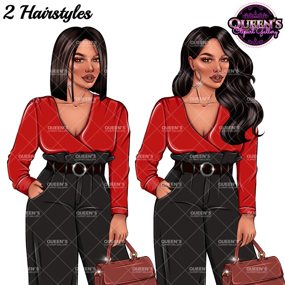 Fashion Woman Clipart PNG | Business Woman Clipart | Fashion Girl Illustration | Professional Woman PNG | Office Fashion Clipart