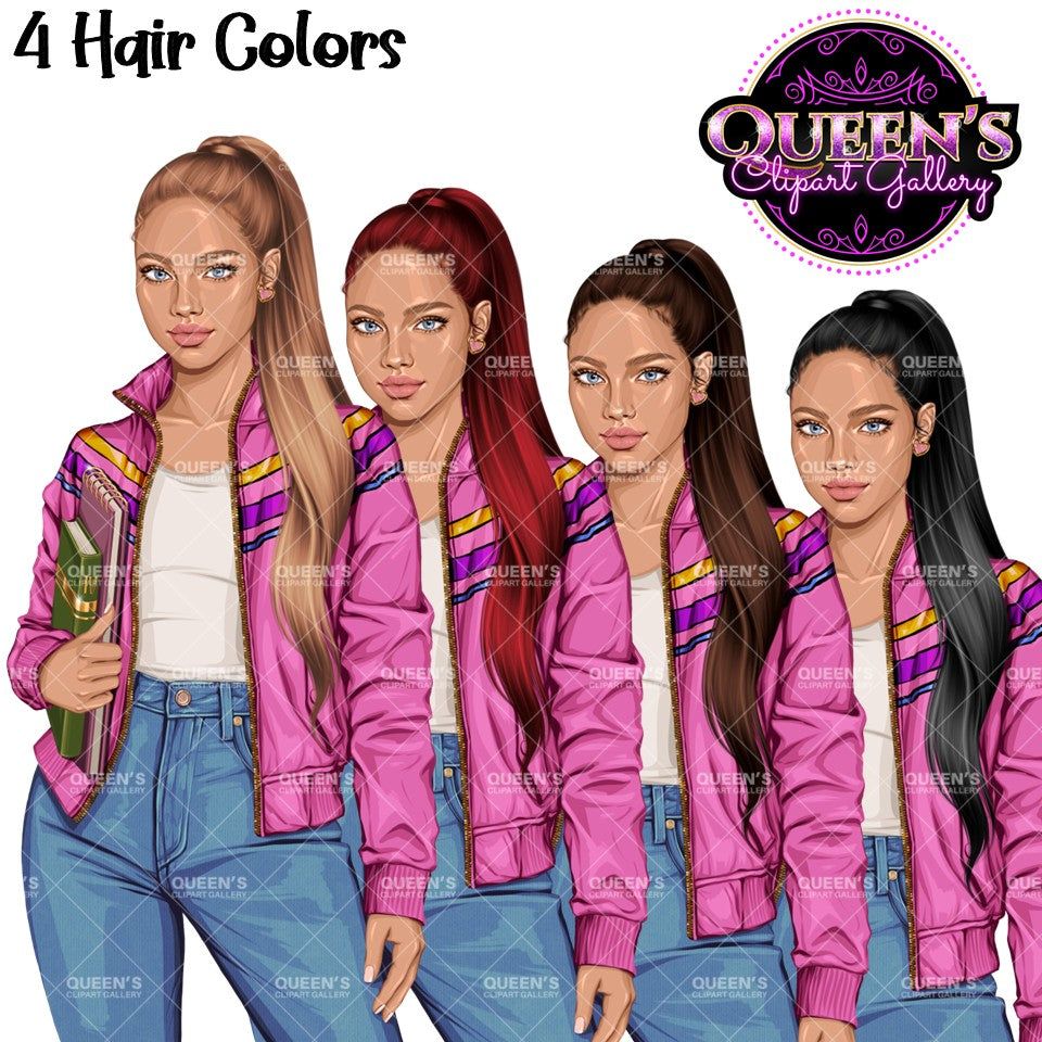 Teen Girl Clipart PNG | Student Clipart | School Girl Clipart | Teenager Clipart | Fashion Teen Girl PNG | Fashion Girl