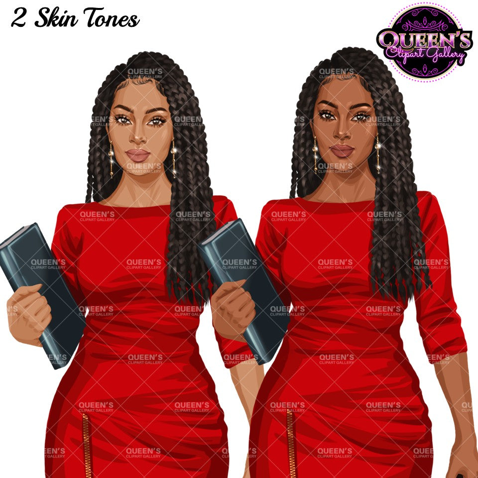 Teacher Clipart PNG | Black Teacher Clipart | Female Teacher PNG | Professional Woman Clipart | Black Girl Magic Clipart
