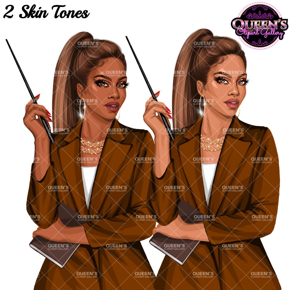Teacher Clipart | Professional Woman PNG | Business Woman Clipart | Female Educator Illustration | Office Woman Illustration