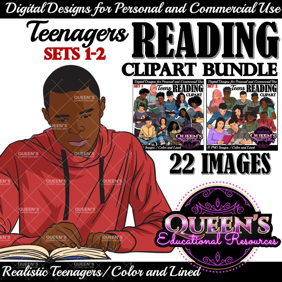 High School Teen Clipart Bundle | Teen Student Clipart | High School Students PNG | Diverse Teenagers Clipart