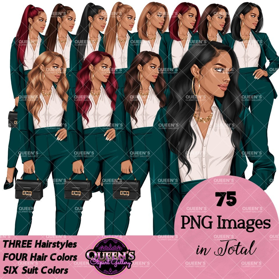 Business Woman Clipart | Executive Woman Clipart | Boss Lady PNG | Professional Woman Graphics | Fashion Women Clipart