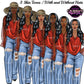 Denim girl clipart, Black girl magic, Fashion girl clipart, African American woman, Afro girl clipart, Girl boss, Fashion illustration, Boss lady