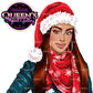 Christmas Girl Clipart, Woman in Santa Hat Clipart, Fashion Girl Clipart, Denim Jeans Girl Clipart, Winter Clipart, Girl Boss Clipart, Curvy