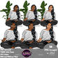 Relax at home, Fashion girl clipart, Cozy Clipart, Mindfulness clipart, African American clipart, Journal writing clipart, iPad clipart