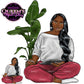 Relax at home, Fashion girl clipart, Cozy Clipart, Mindfulness clipart, African American clipart, Journal writing clipart, iPad clipart
