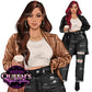 Coffee Girl Clipart, Denim Jeans Girl, Jeans Girl, Lady Boss Clipart, Fashion Girl Clipart, Jeans Girl Clipart, Woman in Leather Jacket
