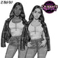 Curvy denim girl, Jeans girl clipart, Curvy girl, Fashion girl clipart, Girl boss clipart, Fashion woman, Woman in leather jacket, Curvy woman