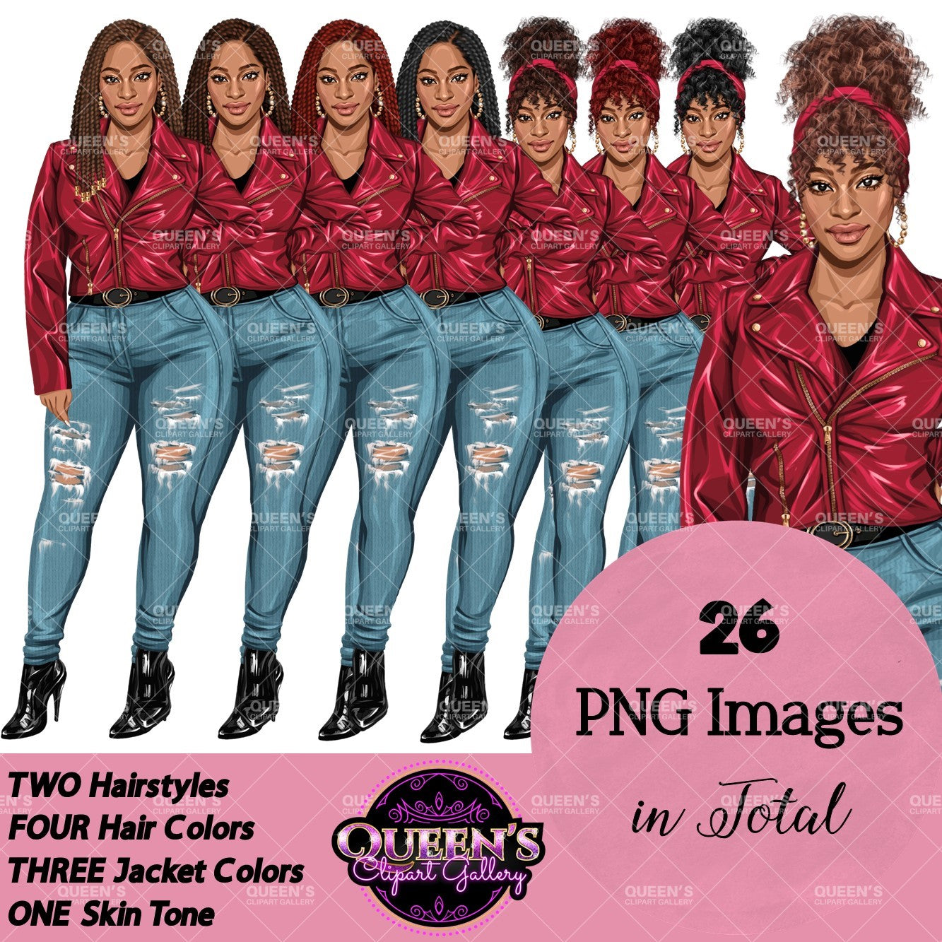 Denim girl clipart, Fashion girl clipart, Jeans girl clipart, Fashion illustration, Curvy girl clipart, Afro girl, African American woman