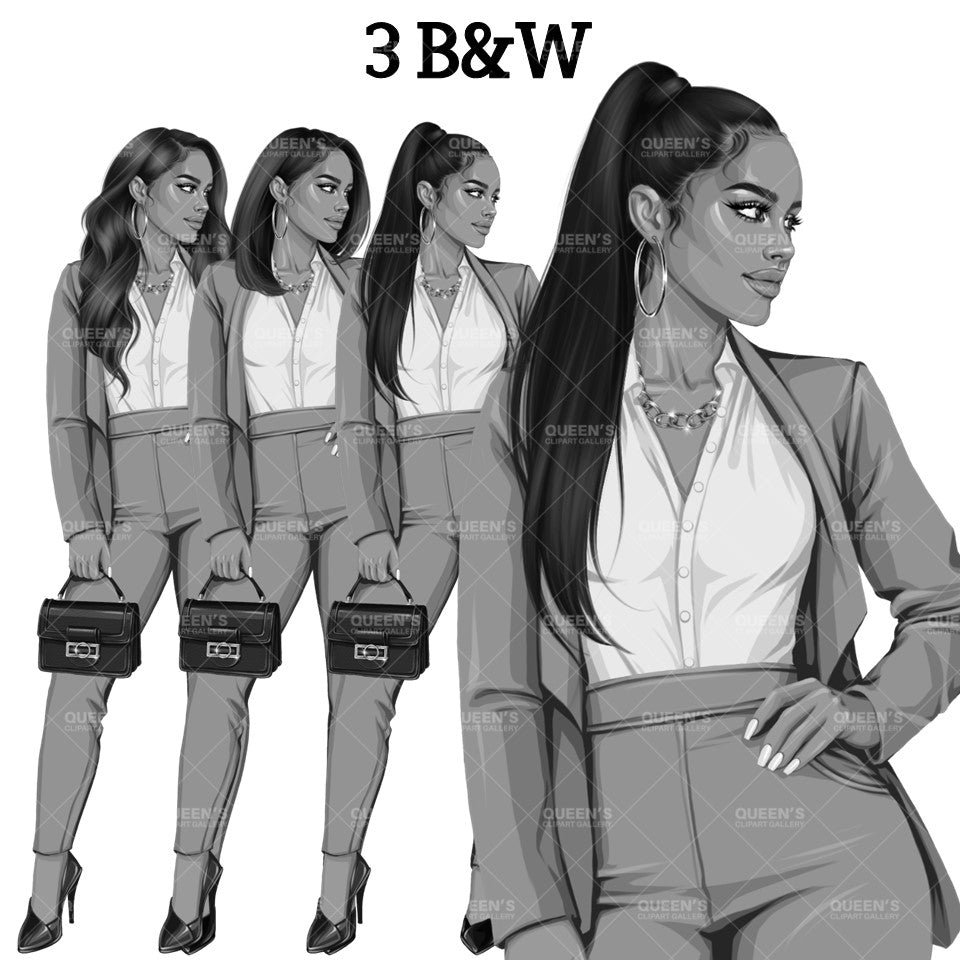 Boss lady, Lady boss clipart, Fashion girl clipart, Business woman clipart, Woman in suit, Curvy girl clipart, Executive woman, Boss girl