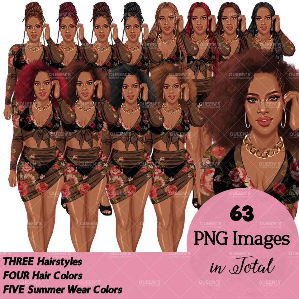 Black girl PNG, African American woman, Afro girl, Summer clipart, Woman in bathing suit, Swim suit, Fashion girl clipart, White woman, Summer girl clipart, Beach time, Fashion illustration