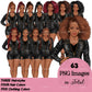 Women in leather clothes, Black girl magic, African American woman, Girl boss, Lady boss, Woman clipart png, Fashion girl clipart, Fashion illustration clipart, Curvy girl clipart