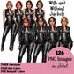 Afro woman in leather bodysuit, Girl boss, Lady boss, Black girl magic, Fashion girl clipart, Fashion illustration, Curvy girl clipart