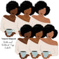Flat Clipart Bundle, Afro woman drinks coffee, Afro girl clipart,  Black woman, Black girl magic, Fashion girl clipart, Relax at home, Coffee girl