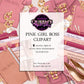 Pink Girl Boss Clipart PNG Bundle | Planner Accessories Clipart | Feminine Office Clipart | Luxury Desk Accessories | Business Planner PNG