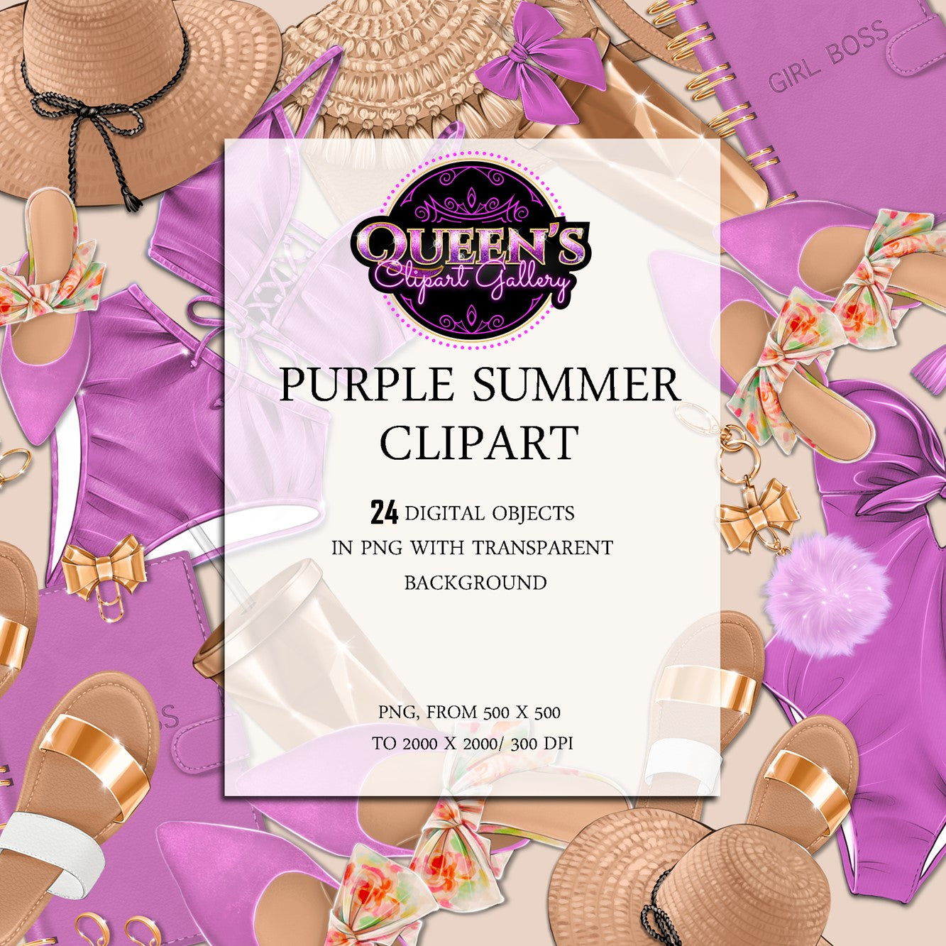 Summer Clipart, Beach Time Clipart, Fashion clipart, Bathing Suit Clipart, Summertime Clipart, Summer Clothes Clipart, Summer Fashion Girl