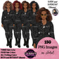 Army Clipart, Afro Military Woman Clipart, Fashion Girl Clipart, Veteran Day Clipart, Afro Female Troops, Memorial Day, Veteran, Soldier